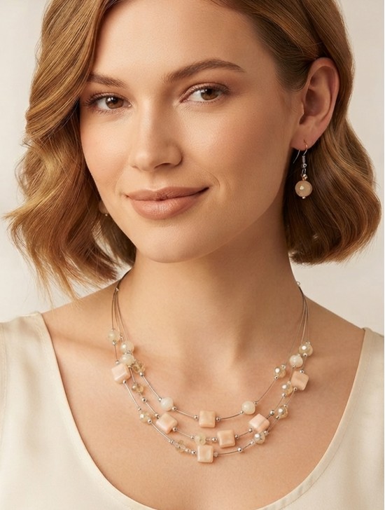 Fashion Mixed Beads Necklace and Earrings Set Fashion Mixed Beads Necklace and Earrings Set